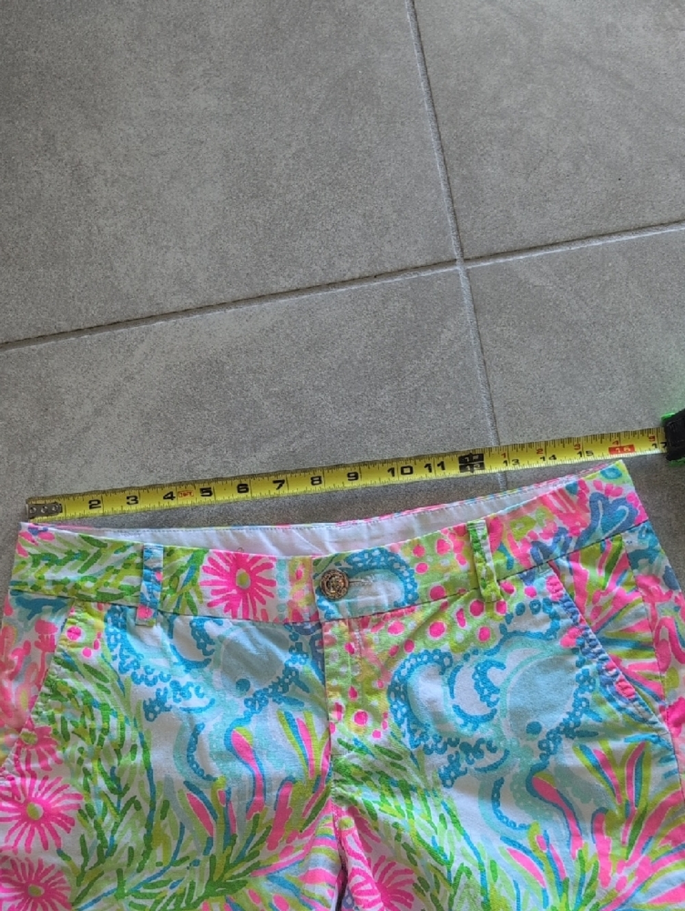Lilly Pulitzer Tropical Floral Bermuda Shorts - Pink, Green & Blue - Picture 6 of 6